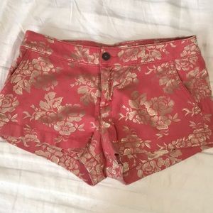 Pink and gold floral shorts - size 1